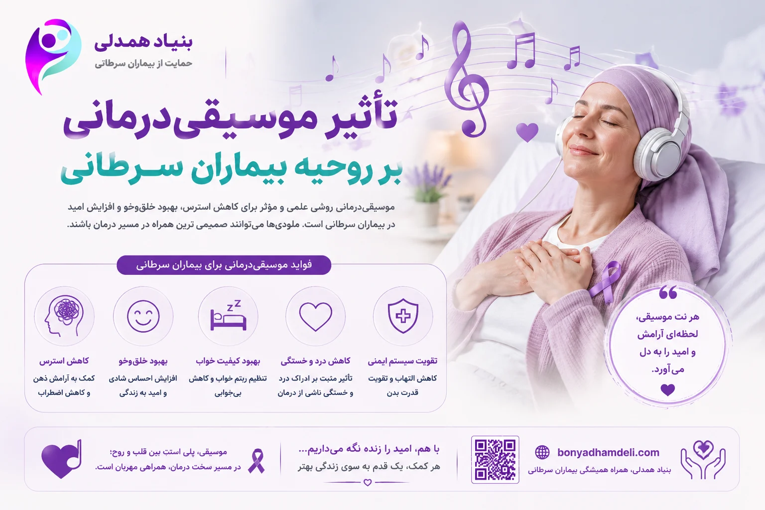 تأثیر موسیقی‌درمانی بر روحیه بیماران سرطانی