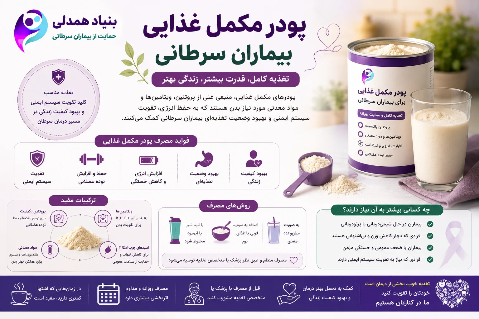 پودر مکمل غذایی بیماران سرطانی
