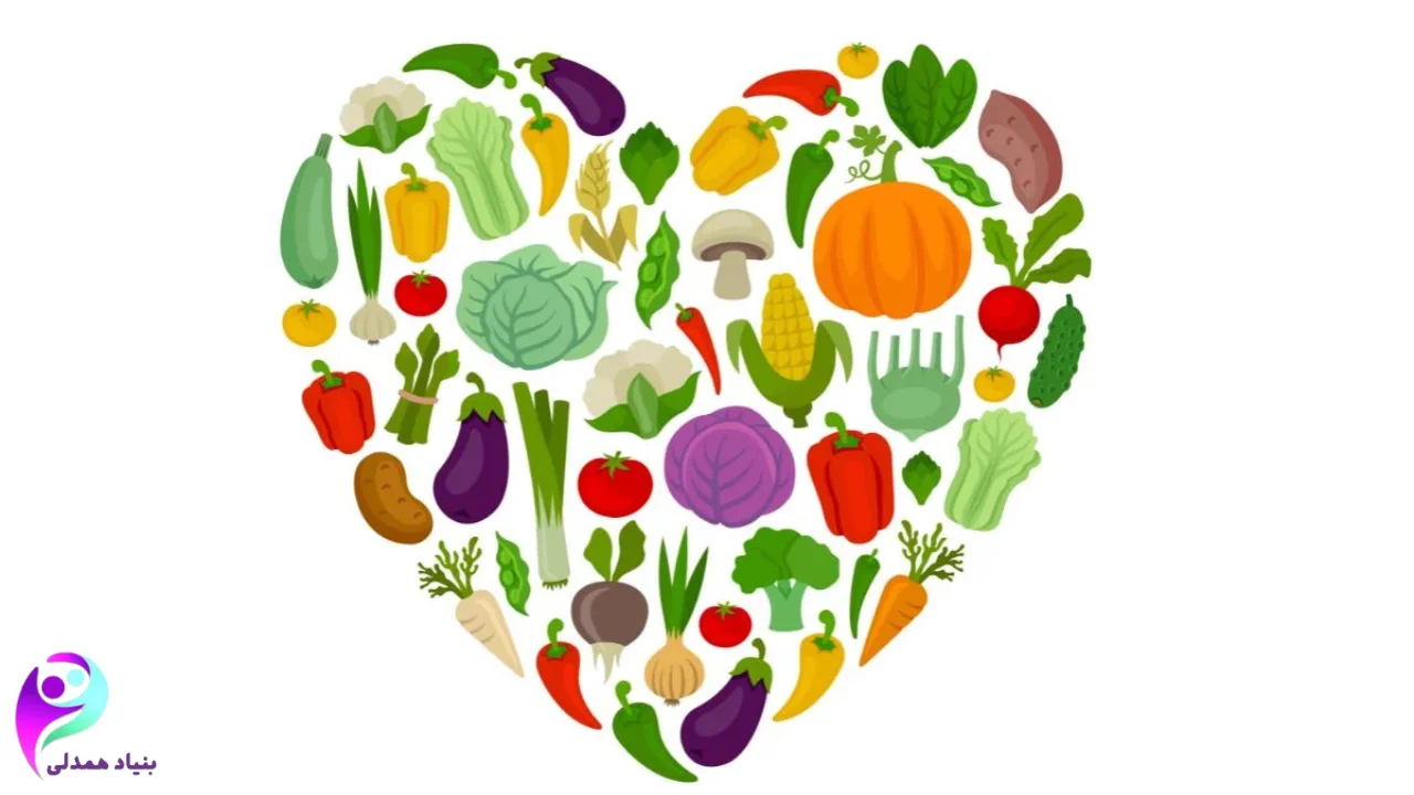 یک قلب ساخته شده با مواد غذایی